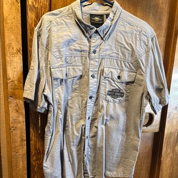Harley-Davidson Shirts | Harley-Davidson Gray Casual Button Down Shirt Relaxed Fit | Color: Gray | Size: Xl | Castroadela046's Closet Harley-Davidson Shirts | Harley-Davidson Gray Casual Button Down Shirt Relaxed Fit | Color: Gray | Size: Xl | Castroadela046's Closet
